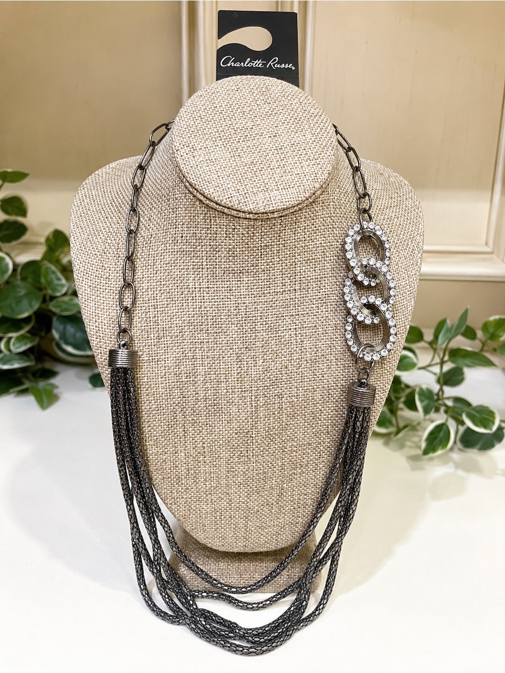 Charlotte Russe NWT Gunmetal Infinity Necklace